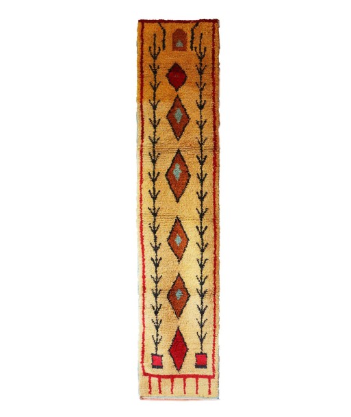 Tapis de couloir Berbere marocain pure laine 73 x 343 cm les ctes