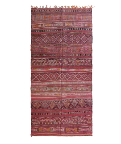 Tapis Kilim Berbere marocain pure laine 168 x 360 cm VENDU à prix réduit toute l'année