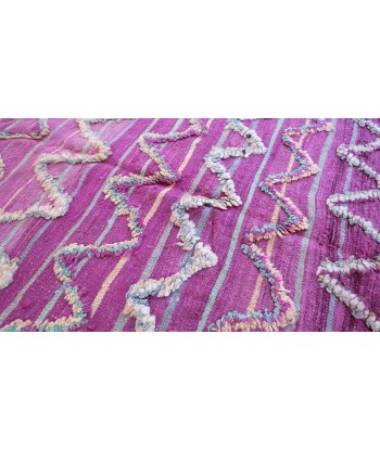 Tapis Kilim Berbere marocain pure laine 188 x 382 cm VENDU brillant des détails fins