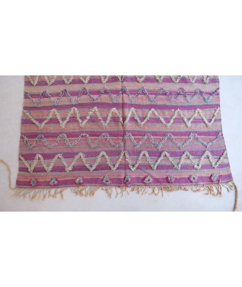 Tapis Kilim Berbere marocain pure laine 188 x 382 cm VENDU brillant des détails fins