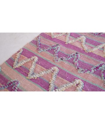 Tapis Kilim Berbere marocain pure laine 188 x 382 cm VENDU brillant des détails fins