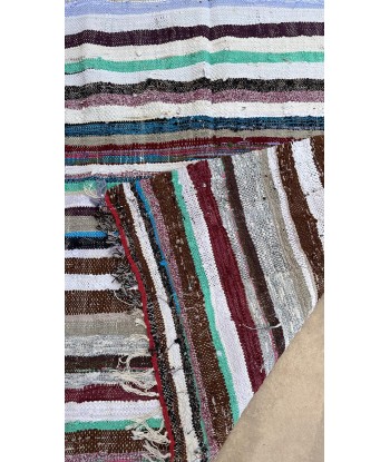 Tapis Berbere marocain en textiles recyclés 138 x 297 cm de France