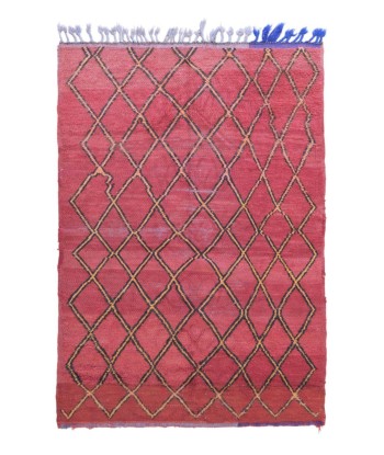 Tapis Berbere marocain en laine vintage 133 x 198 cm brillant des détails fins