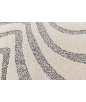 Tapis rond design avec effet relief NAYA en linge