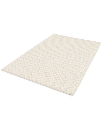 Tapis en laine et coton a carreaux fait main doux GABIN de technologie