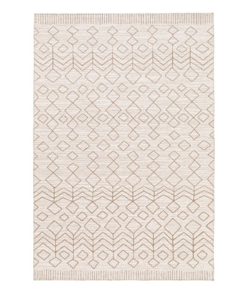 Tapis design en tissage Gobelins en jute et fibres recyclées AZTEC de pas cher