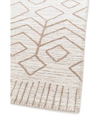 Tapis design en tissage Gobelins en jute et fibres recyclées AZTEC de pas cher