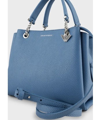 Sac à main Emporio Armani effet liégé avec bijou de sac aigle DENIM/DENIM sur le site 