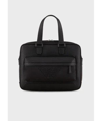 Emporio Armani Sac business en cuir régénéré imprimé saffiano Véritable concentré