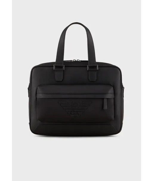 Emporio Armani Sac business en cuir régénéré imprimé saffiano Véritable concentré