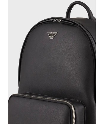 Emporio Armani Sac à dos en cuir régénéré plaquette aigle Profitez des Offres !