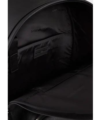 Emporio Armani Sac à dos en cuir régénéré plaquette aigle Profitez des Offres !