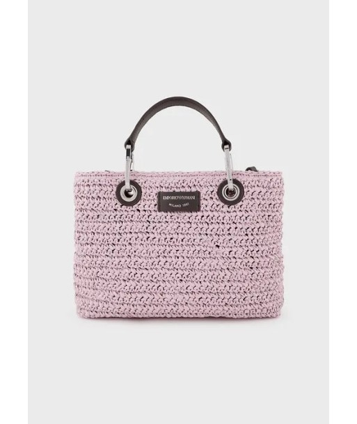 Emporio Armani Petit sac cabas MyEA Bag en paille tressée destockage