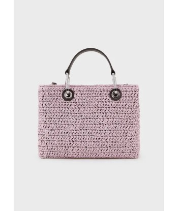 Emporio Armani Petit sac cabas MyEA Bag en paille tressée destockage