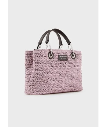 Emporio Armani Petit sac cabas MyEA Bag en paille tressée destockage