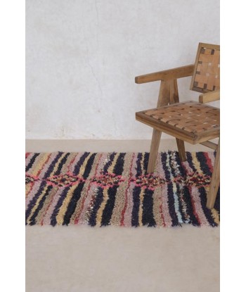 Tapis Berbere marocain laine coton 208 x 93 cm VENDU rembourrage situé sous