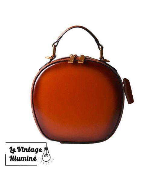 Sac à Main Vintage Rond en Cuir pas cher