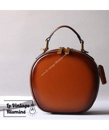 Sac à Main Vintage Rond en Cuir pas cher