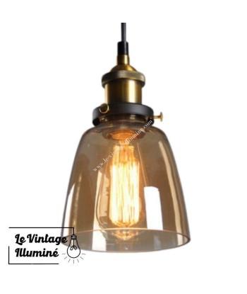 Luminaire Vintage en Verre Coupe en stock