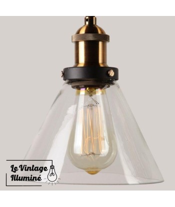 Luminaire Vintage en Verre Triangle soldes