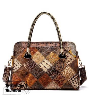 Sac à Main Vintage Cuir Patchwork Par le système avancé 