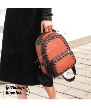 Sac à Dos Vintage Cuir et Rivets français