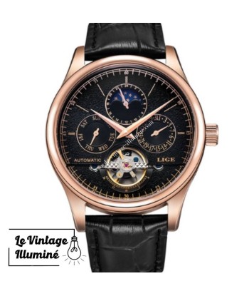 Montre Mécanique Homme Avec Bracelet Cuir de pas cher