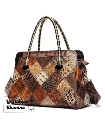 Sac à Main Vintage Cuir Patchwork Par le système avancé 