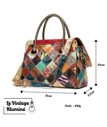 Sac à Main Vintage Cuir Patchwork Par le système avancé 