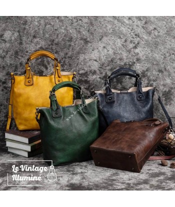 Sac à Main Vintage En Cuir Avec Pochette Intérieure du meilleur 