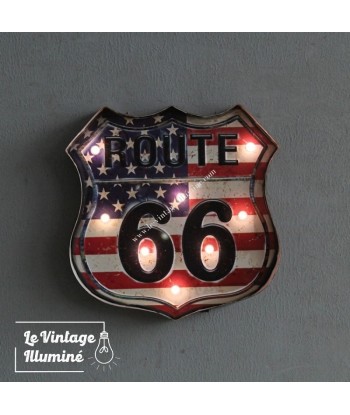 Enseigne Lumineuse Vintage Route 66 LED 34.5 x 35 cm pas cheres