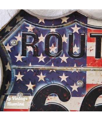 Enseigne Lumineuse Vintage Route 66 LED 34.5 x 35 cm pas cheres