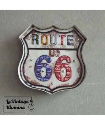 Enseigne Lumineuse Vintage Route 66 Blanche 34.5 x 35 cm online