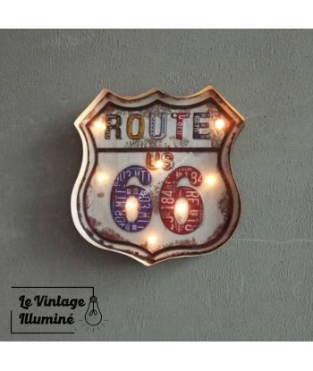 Enseigne Lumineuse Vintage Route 66 Blanche 34.5 x 35 cm online