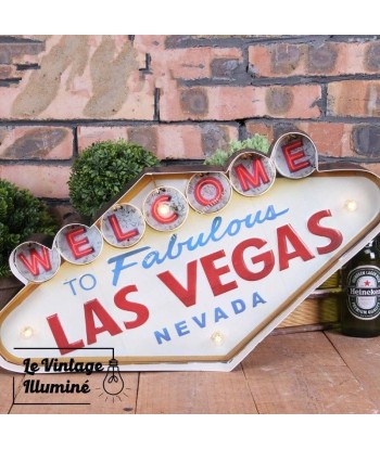 Enseigne Vintage à LED Welcome to Las Vegas 49x25cm les muscles