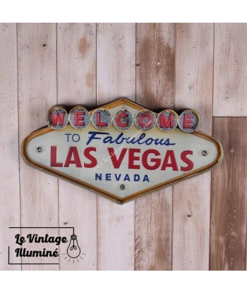 Enseigne Vintage à LED Welcome to Las Vegas 49x25cm les muscles