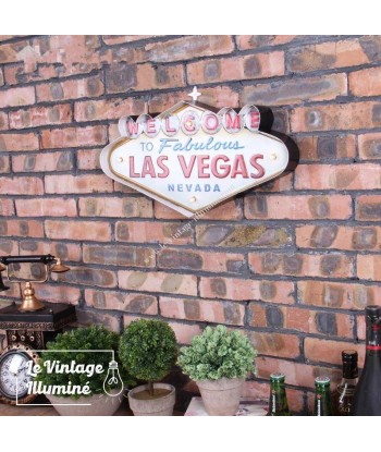 Enseigne Vintage à LED Welcome to Las Vegas 49x25cm les muscles