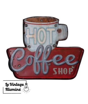 Enseigne Vintage à LED Hot Coffee Shop 35x29cm à prix réduit toute l'année