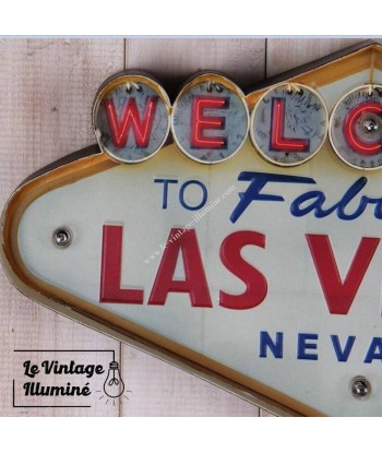 Enseigne Vintage à LED Welcome to Las Vegas 49x25cm les muscles