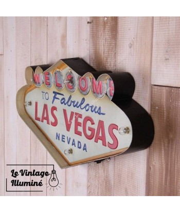 Enseigne Vintage à LED Welcome to Las Vegas 49x25cm les muscles