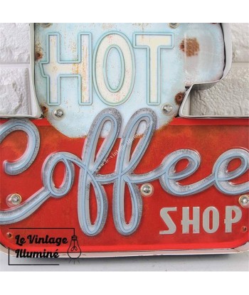 Enseigne Vintage à LED Hot Coffee Shop 35x29cm à prix réduit toute l'année