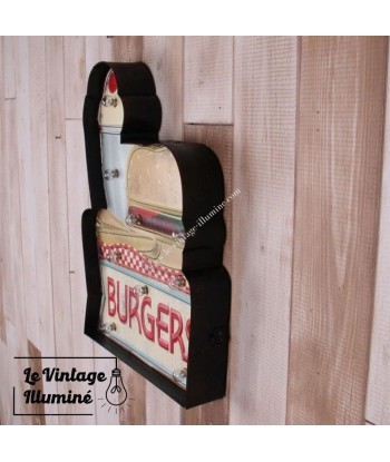 Enseigne Vintage à LED Burgers 28x39cm en ligne