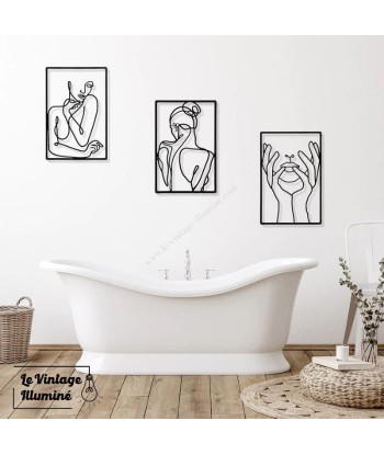 Décoration Murale Métal Noir Silhouette 3 pièces vente chaude votre 