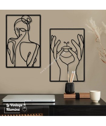 Décoration Murale Métal Noir Silhouette 3 pièces vente chaude votre 