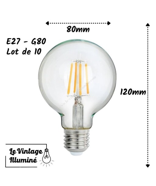 Lots de 10 ampoules LED (E27 - G80) Profitez des Offres !