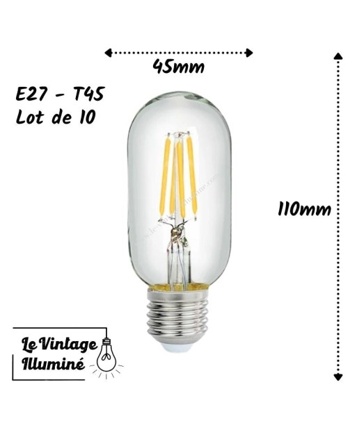 Lots de 10 ampoules LED (E27 - T45) soldes