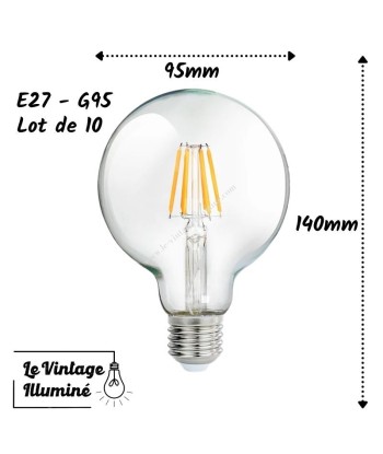 Lots de 10 ampoules LED (E27 - G95) france