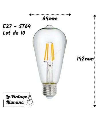 Lots de 10 ampoules LED (E27 - ST64) Venez découvrir notre 