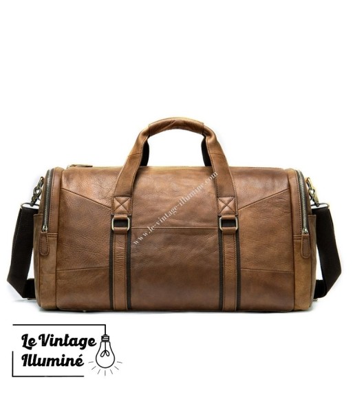 Sac De Voyage Vintage En Cuir Marron pas cheres