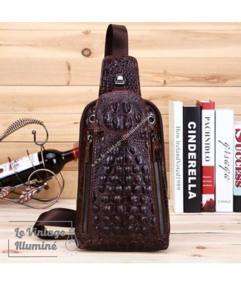 Sac à Bandoulière Vintage En Cuir à Motif Crocodile les ctes